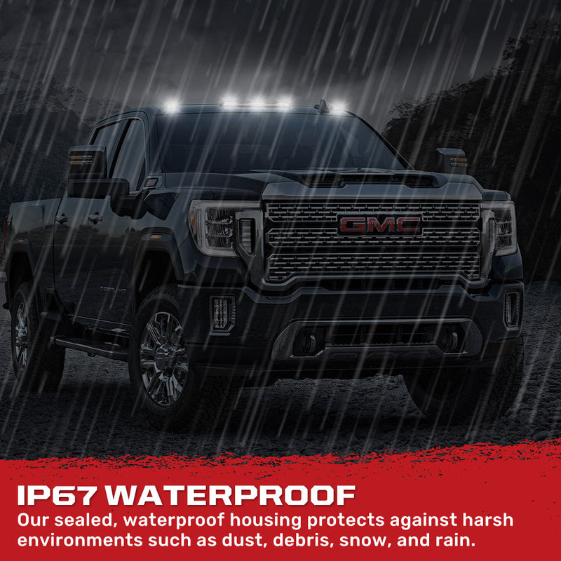 GMC & Chevy 20-25 (4th Gen) Heavy-Duty (3-Piece Set) Cab Roof Light Set 2-Way Front & Rear Facing Ultra High-Power White LEDs - (ATTN: This cab light kit replaces Factory/OEM installed cab roof lights) - Multiple Lens