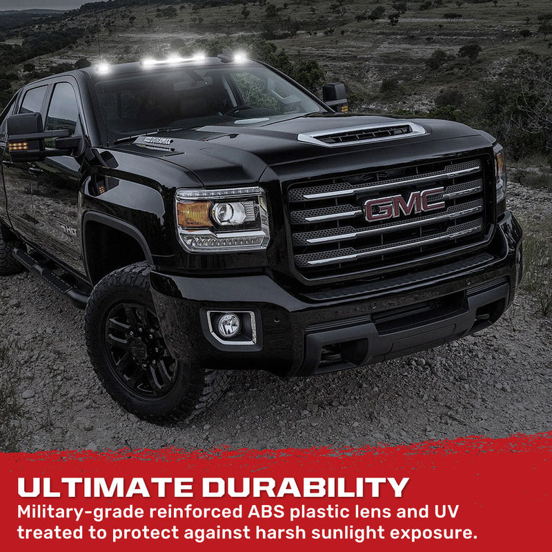 GMC & Chevy 20-25 (4th Gen) Heavy-Duty (3-Piece Set) Cab Roof Light Set 2-Way Front & Rear Facing Ultra High-Power White LEDs - (ATTN: This cab light kit replaces Factory/OEM installed cab roof lights) - Multiple Lens