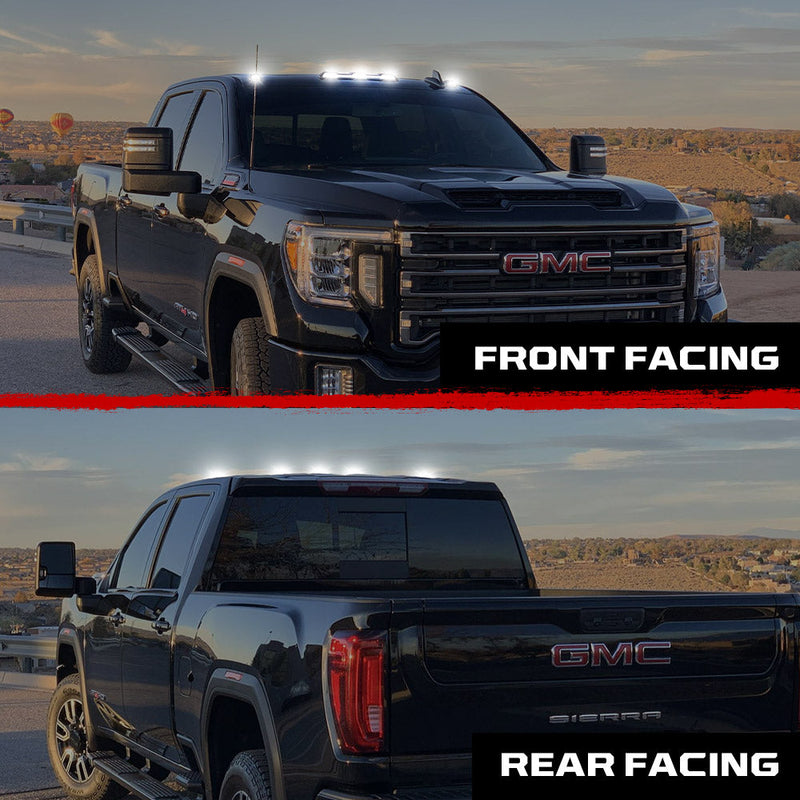 GMC & Chevy 20-25 (4th Gen) Heavy-Duty (3-Piece Set) Cab Roof Light Set 2-Way Front & Rear Facing Ultra High-Power White LEDs - (ATTN: This cab light kit replaces Factory/OEM installed cab roof lights) - Multiple Lens