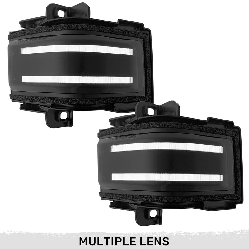 Ford 17-25 Super Duty White DRL LED Side Mirror Lenses - Multiple Lens
