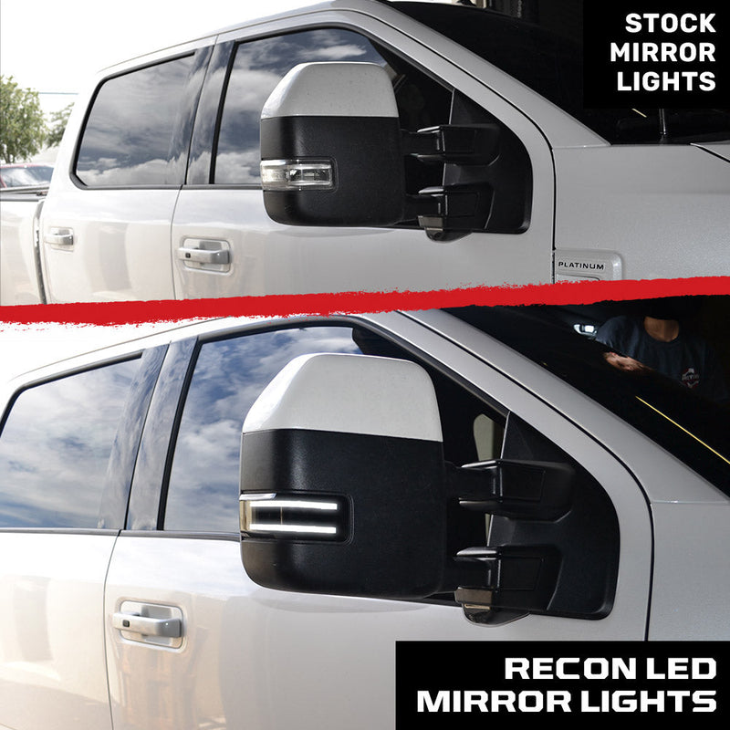 Ford 17-25 Super Duty White DRL LED Side Mirror Lenses - Multiple Lens