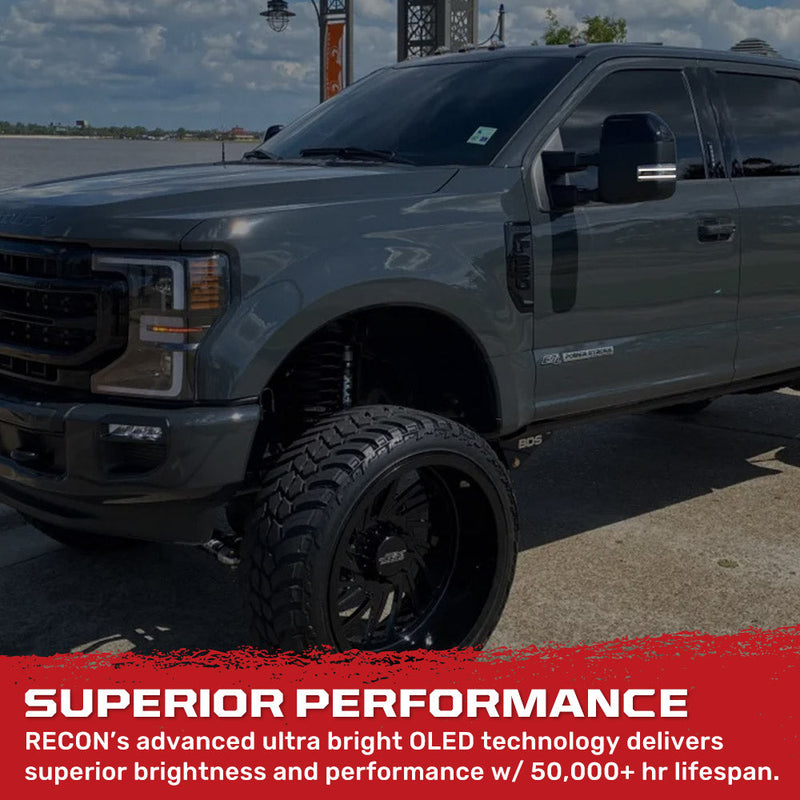 Ford 17-25 Super Duty White DRL LED Side Mirror Lenses - Multiple Lens