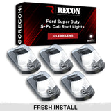 Ford Super Duty 17-25 5-Piece Cab Roof Light Set 2-Way Front & Rear Facing Ultra High-Power LEDs Multiple Lens & Colors - (ATTN: For models that DID NOT come with factory cab roof lights)