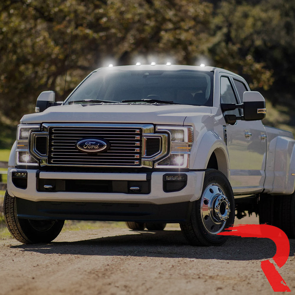 Ford Super Duty 17-25 5-Piece Cab Roof Light Set 2-Way Front & Rear Facing Ultra High-Power LEDs Multiple Lens & Colors - (ATTN: For models that DID NOT come with factory cab roof lights)