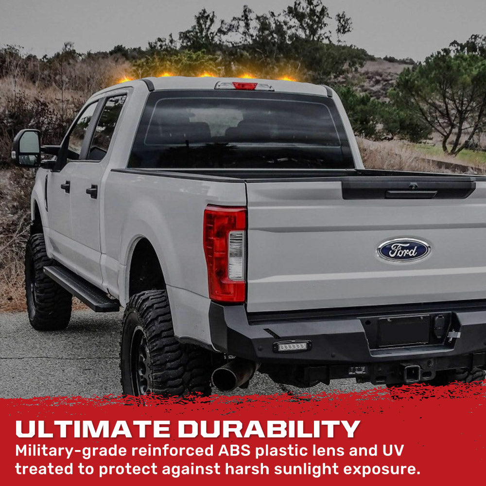Ford Super Duty 17-25 5-Piece Cab Roof Light Set 2-Way Front & Rear Facing Ultra High-Power LEDs Multiple Lens & Colors - (ATTN: For models that DID NOT come with factory cab roof lights)