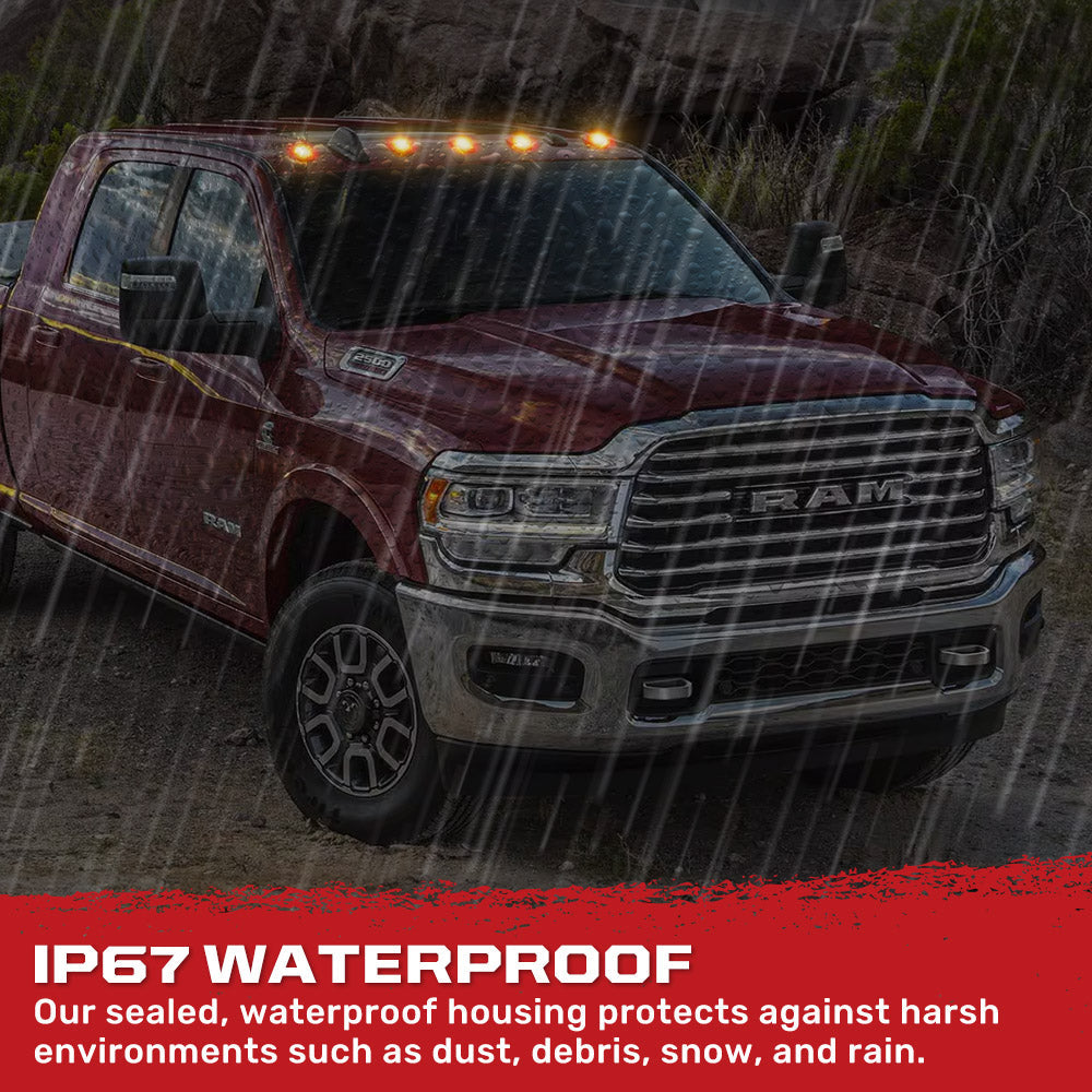 Dodge RAM HD 2500/3500 19-25 5 Piece Cab Roof Light Set 2-Way Front & Rear Facing Ultra High-Power LEDs Multiple Lens & Colors