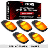 Dodge RAM HD 2500/3500 19-25 5 Piece Cab Roof Light Set 2-Way Front & Rear Facing Ultra High-Power LEDs Multiple Lens & Colors