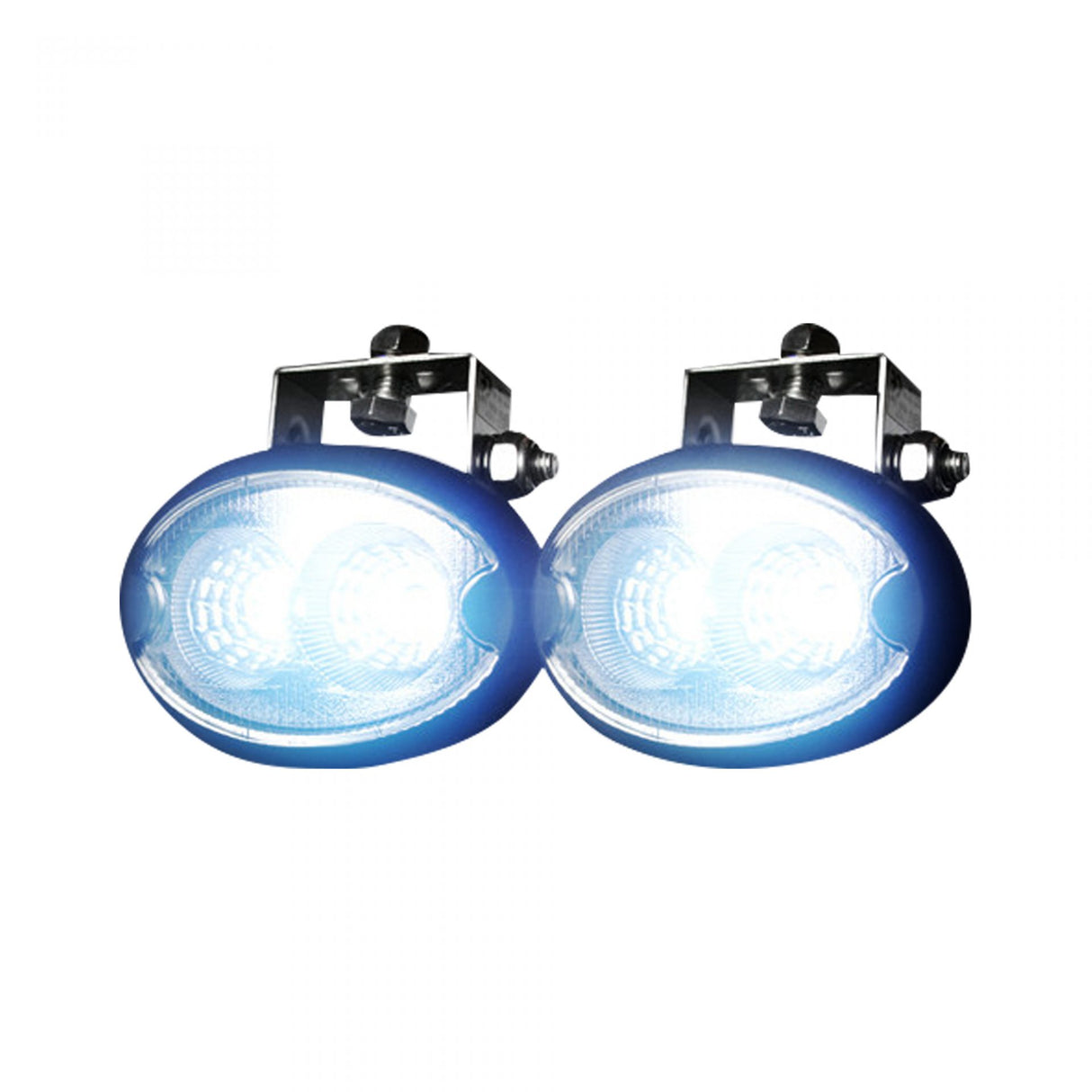 1100 Lumen Driving Light Kit 10W 6500K LEDs Black Chrome Oval Housing Clear
