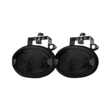 1100 Lumen Driving Light Kit 10W 6500K LEDs Black Chrome Oval Housing Clear