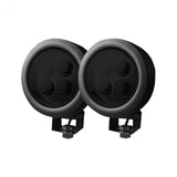 1800 Lumen Driving Light Kit 12W 6500K 4 LEDs Black Chrome Circle Housing Clear