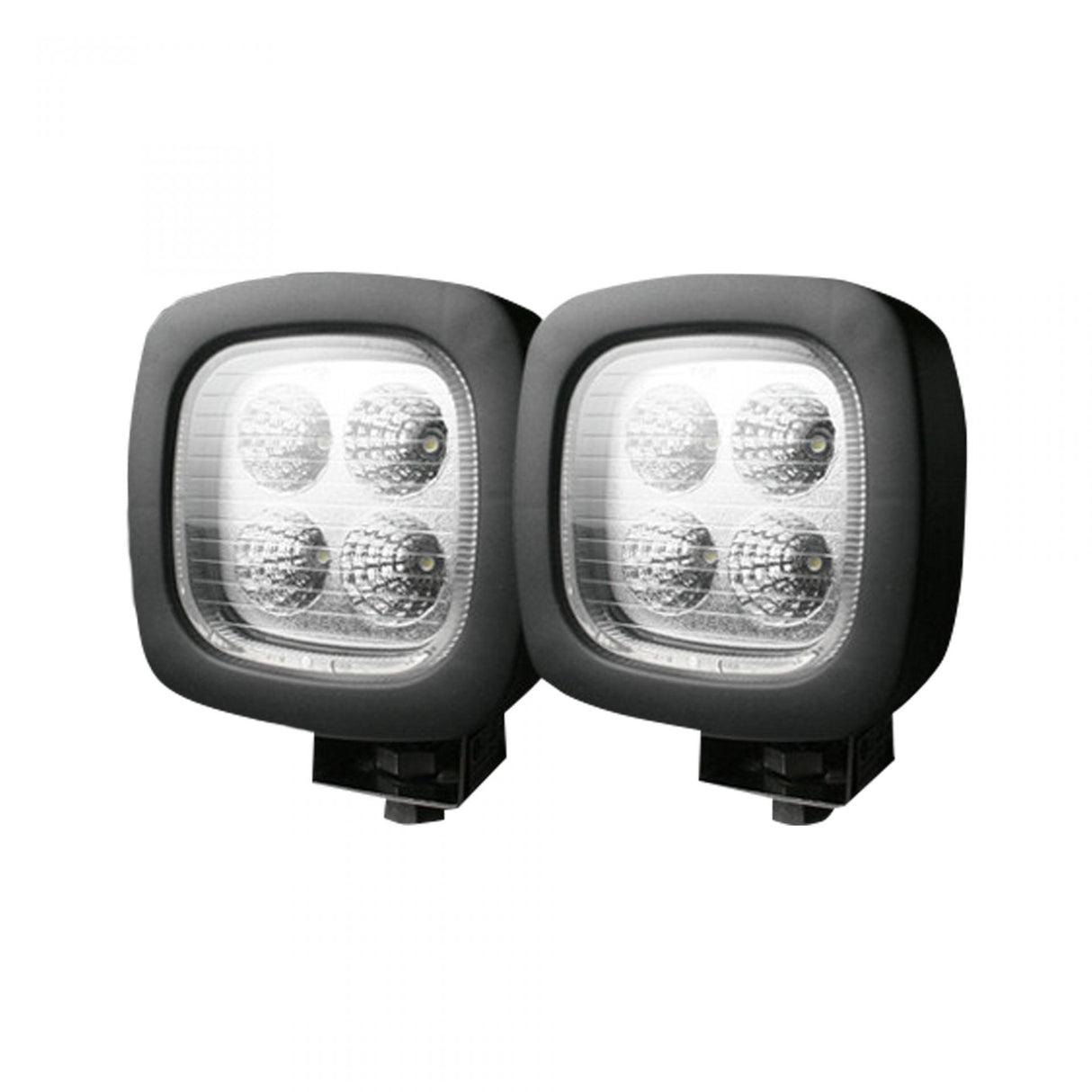 1800 Lumen Driving Light Kit 12W 6500K 4 LEDs Chrome Square Housing Clear