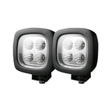 1800 Lumen Driving Light Kit 12W 6500K 4 LEDs Chrome Square Housing Clear