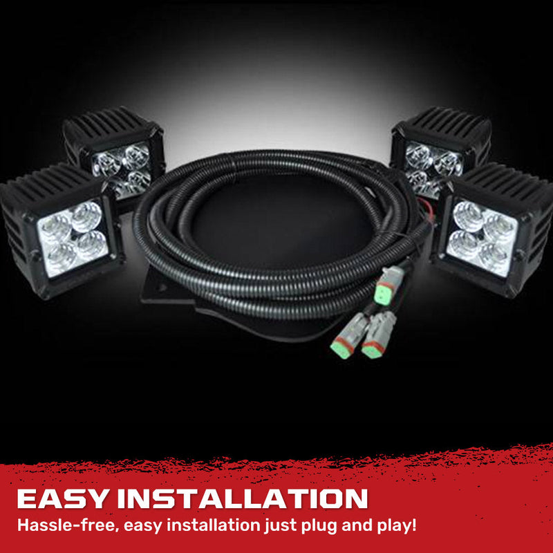 Ford SVT Raptor 10-14 Ultra Bright Dual Beam Spot & Flood LED Driving & Fog Lights 4-Pc Kit - White