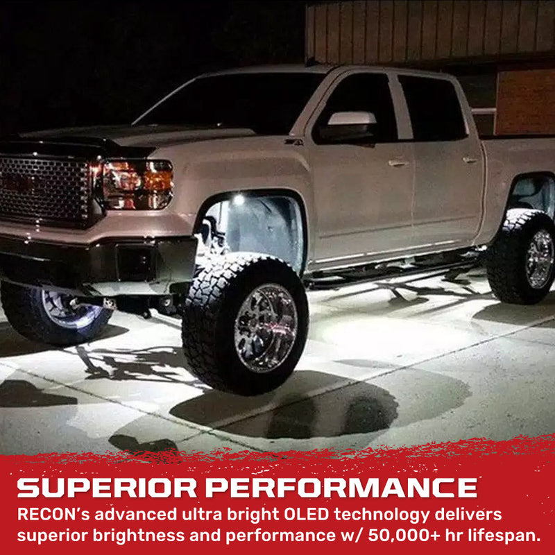 Universal 4-PC Ultra Bright RGB Multicolor CREE LED Underbody Rock Lights Bluetooth Control