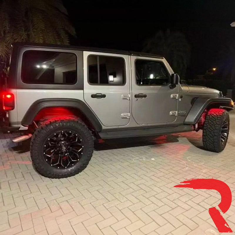 Universal 4-PC Ultra Bright RGB Multicolor CREE LED Underbody Rock Lights Bluetooth Control