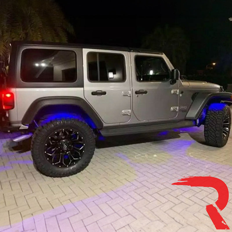 Universal 4-PC Ultra Bright RGB Multicolor CREE LED Underbody Rock Lights Bluetooth Control