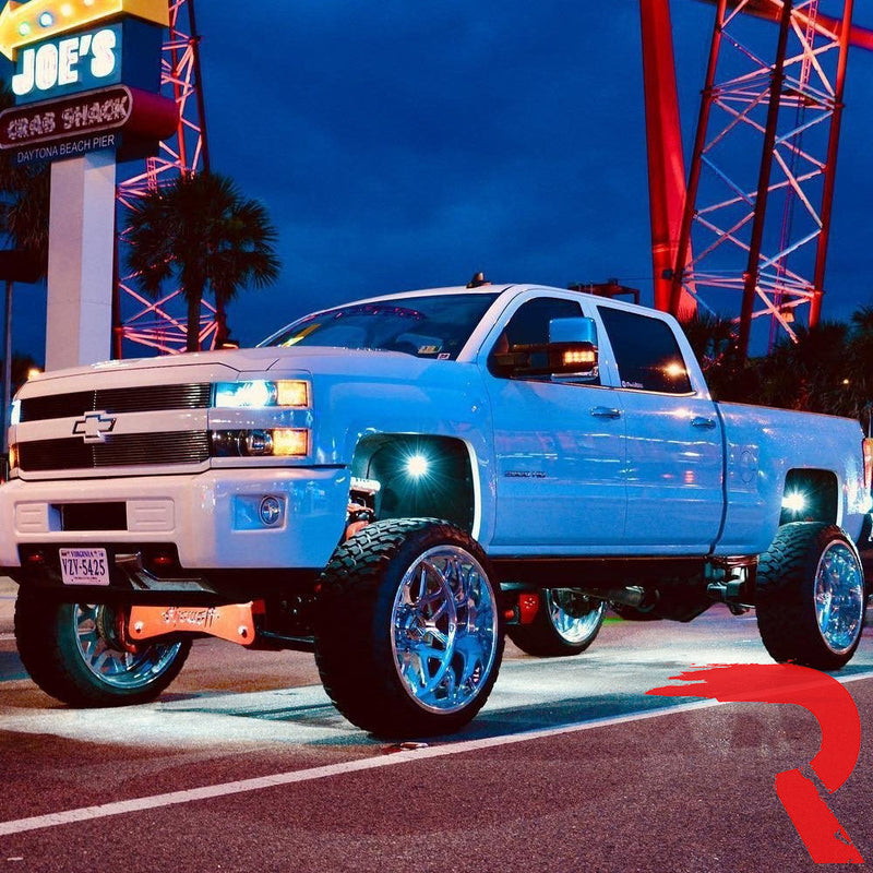 Universal 4-PC Ultra Bright RGB Multicolor CREE LED Underbody Rock Lights Bluetooth Control