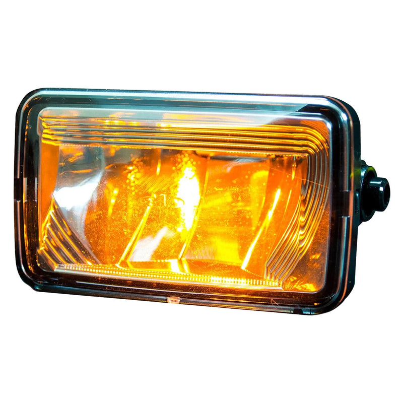 Ford F-150 15-20 (Excluding Raptor) Ultra Bright 2-Function White LED Fog Lights w/ Amber Turn Signals (Replaces Factory Fog Lights) - Smoked Black