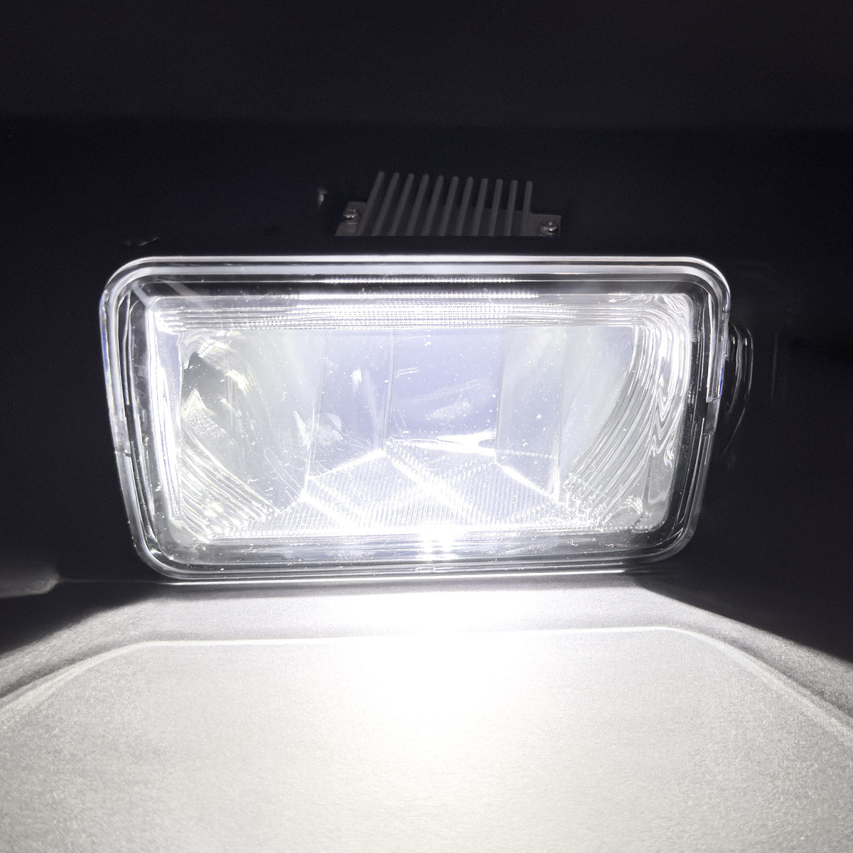 Ford F-150 15-20 (Excluding Raptor) Ultra Bright 2-Function White LED Fog Lights w/ Amber Turn Signals (Replaces Factory Fog Lights) - Smoked Black