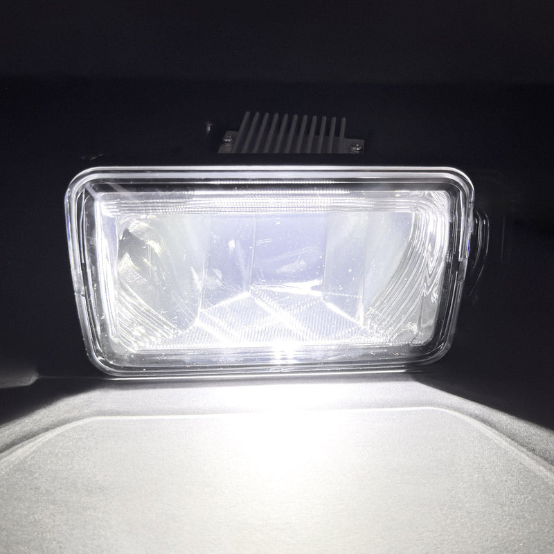Ford F-150 15-20 (Excluding Raptor) Ultra Bright 2-Function White LED Fog Lights w/ Amber Turn Signals (Replaces Factory Fog Lights) - Smoked Black