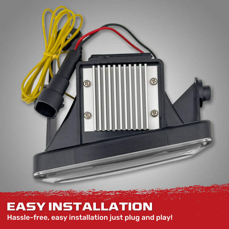 Ford F-150 15-20 (Excluding Raptor) Ultra Bright 2-Function White LED Fog Lights w/ Amber Turn Signals (Replaces Factory Fog Lights) - Smoked Black