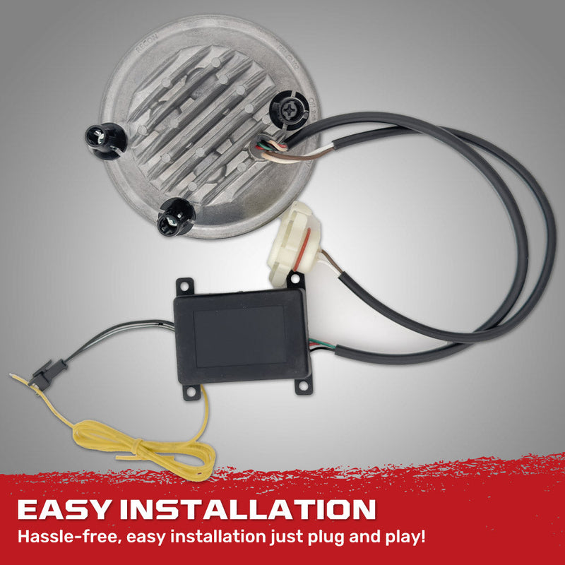 GMC Sierra & Chevy Silverado 15-19 White LED 2-Pc Fog Lights 3 Functions (Fog Lights, DRL, Amber Turn Signals) - Smoked Lens