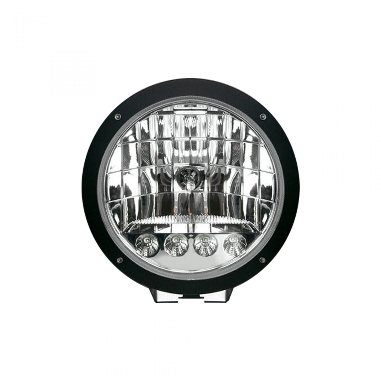 6" Round 6,250K HID Driving Light Four 6,250K LED Daytime Running Lights Chrome Internal Housing