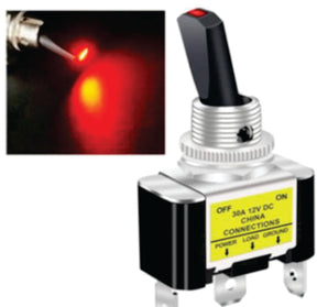 RadioShack 275-0024 Illuminated Mini Toggle Switch SPDT – Red On/Off/On (1 Per Pack) TekShack