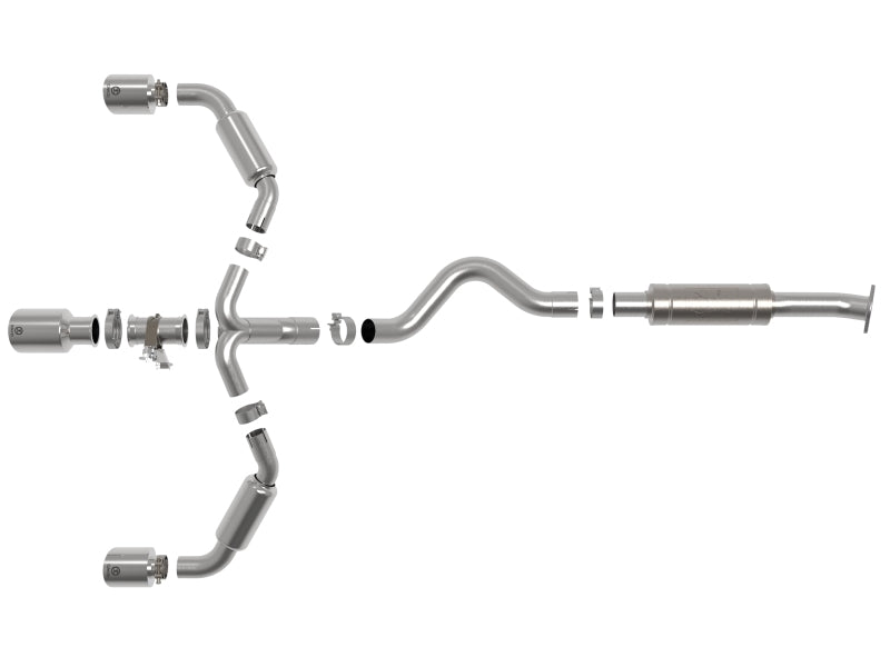 Échappement arrière de catalyseur aFe 23-24 Toyota GR Corolla L3 1,6 L (t) Gemini XV 3 po à 2-1/2 po avec embouts polis