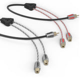Level 3 RCA 100% Copper OFC Y Connector 2 FEMALE  to 1 MALE -  BLACK / RED Kit