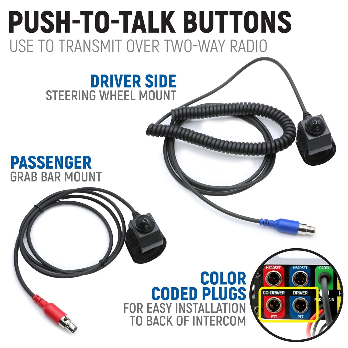 Polaris RZR XP – Complete Communication Kit with Rocker Switch Bluetooth Intercom and 2-Way Radio