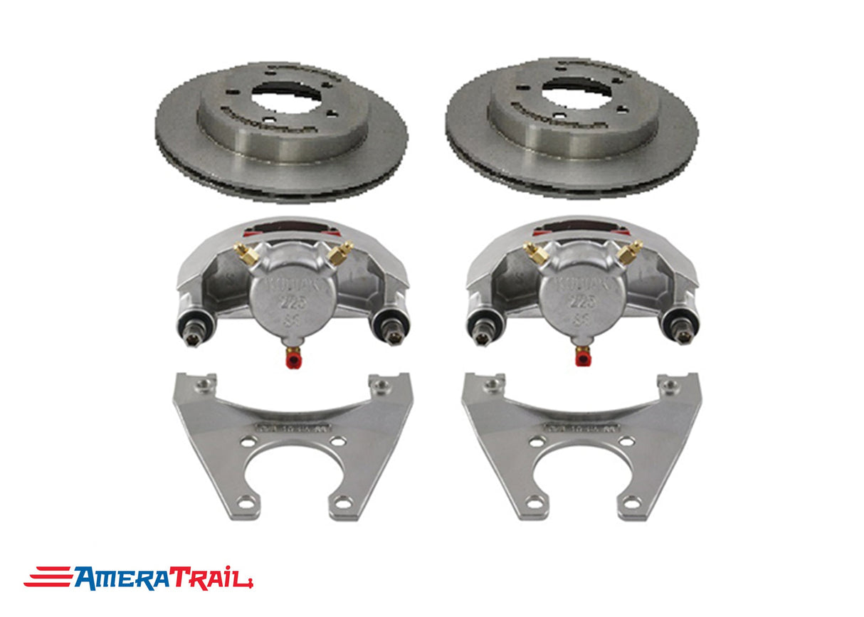 5 Lug 3.5K Kodiak Brake Kit, STAINLESS CALIPERS w/ Dacromet rotors & Brackets - 5 on 4.5" Bolt Pattern