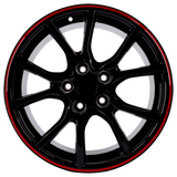 17x7.5 5x114.3 Type R Style Rims Red Lip 1pc For Honda Civics