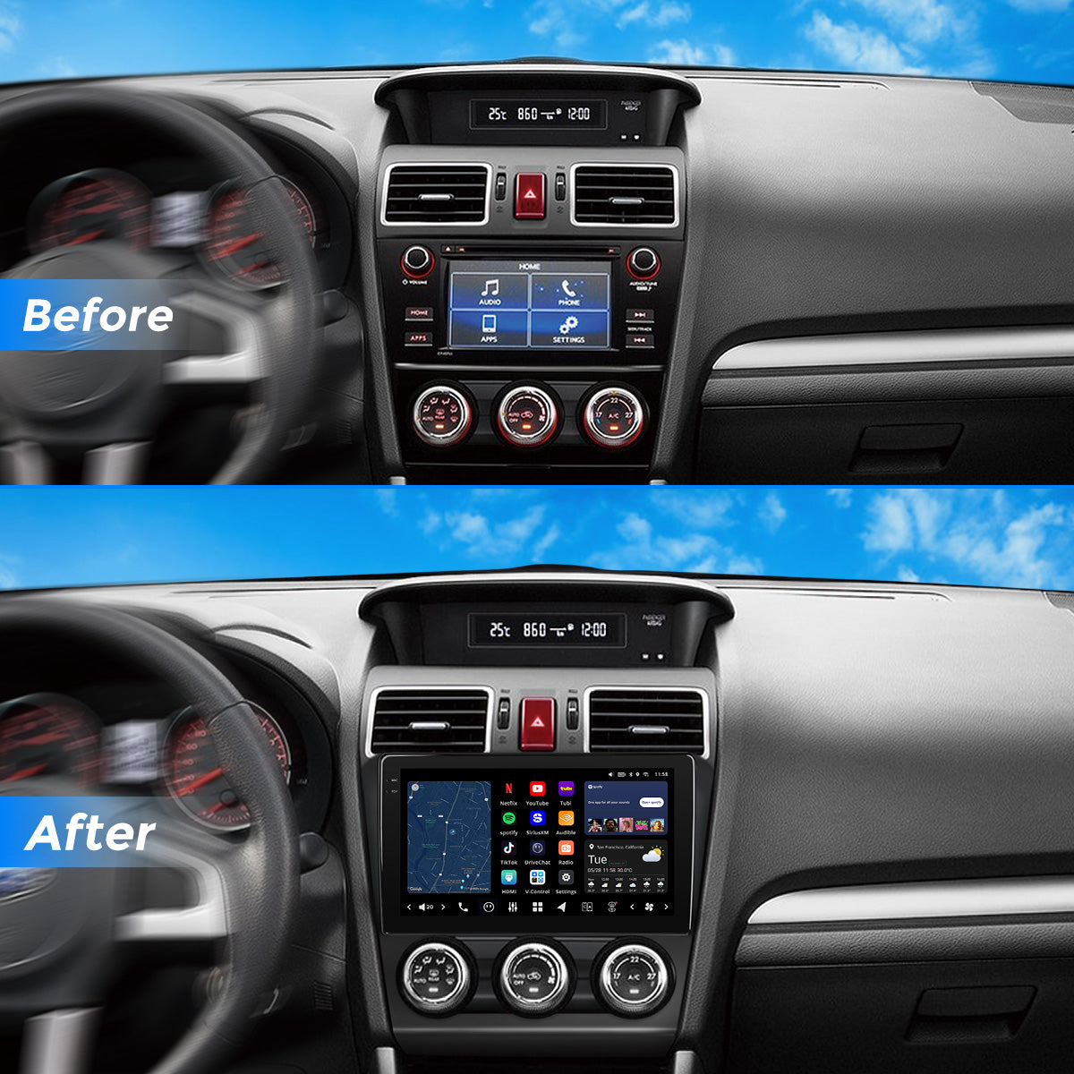 VISION 9” Custom-Fit Car Stereo for Subaru Forester/ WRX/ WRX STI 2016-2021