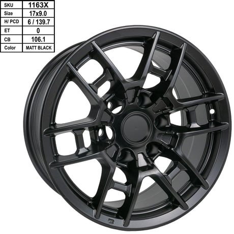 Toyota TRD Style Wheels 17" x 9 Matte Black 4pcs Rims