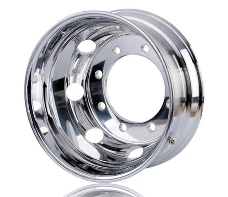 (Set of 8) 19.5 x 6.75 Truck Wheels Machined Bright BULK PRICE $317/pc 8pcs