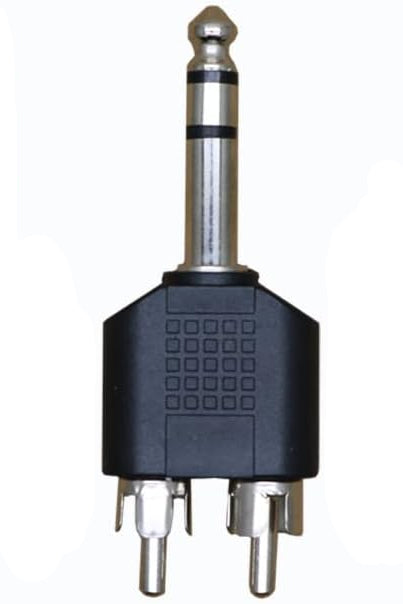2 Pole 6.35mm Male to RCA Adapter TekShack