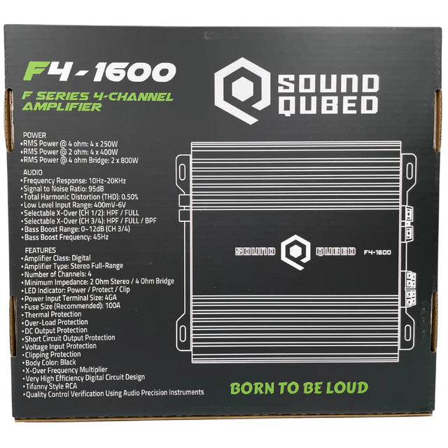 SOUNDQUBED F4-1600 Full Bridge 1600 WATTS 4 Channel Amplifier