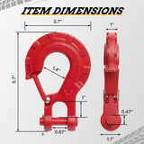 Trucktok 3/8" Forged Steel Winch Hook 33,000 lbs with Safety Latch TruckTok