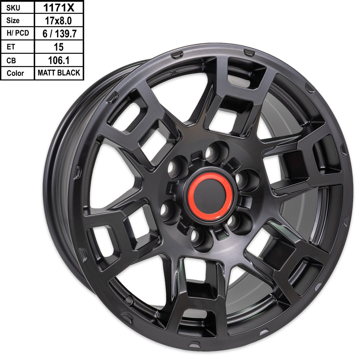Toyota TRD Style Wheel 17 x 8 Auto Rim 1pc Matte Black