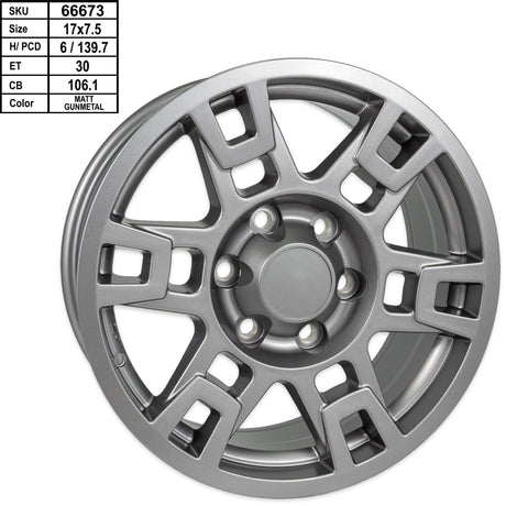 Toyota TRD Wheels 17 x 7.5 Auto Rims 4pcs Matte Gunmetal