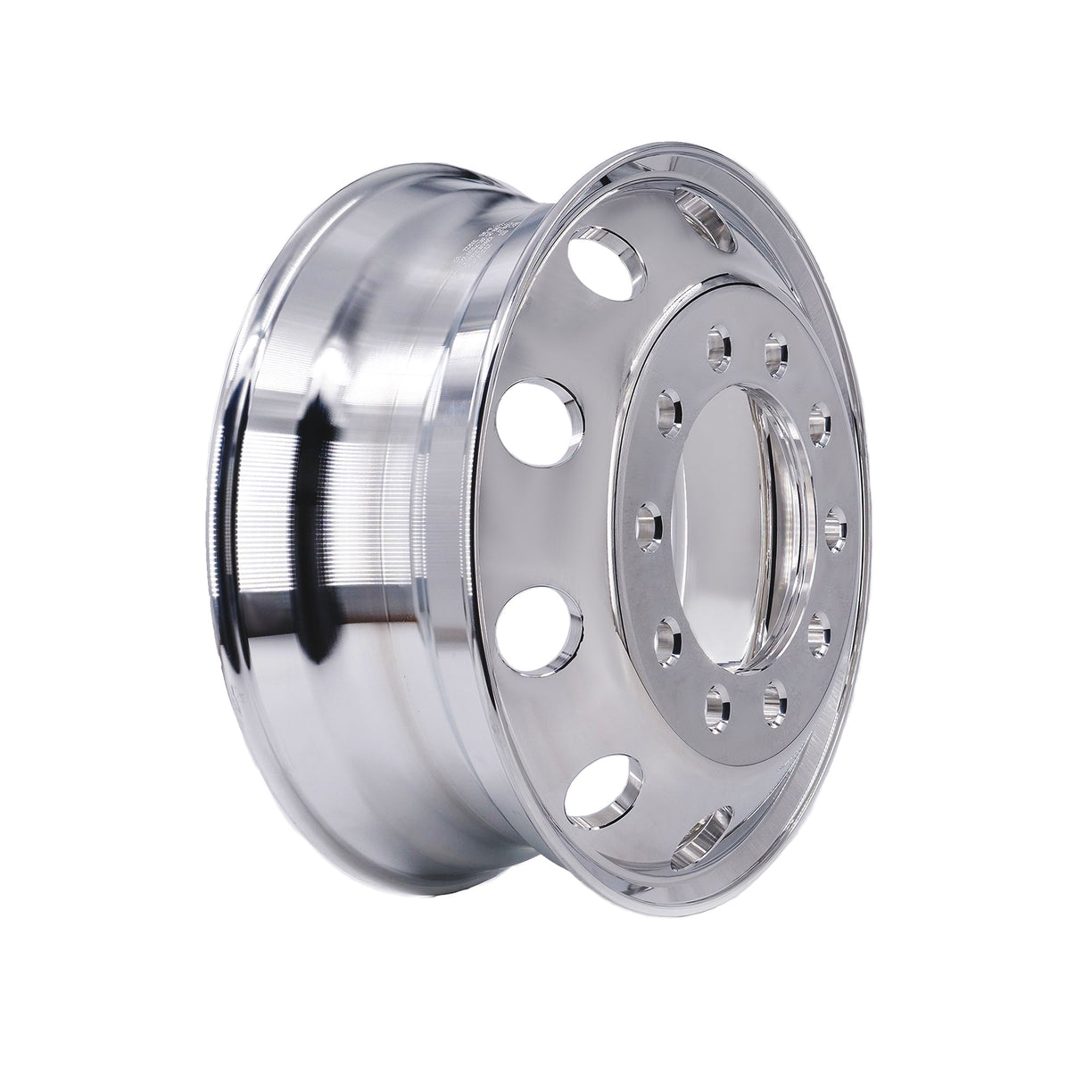 22.5x8.25 Stud Pilot Truck Wheels 4pcs Forged Aluminum Rims $330 each Both-Side Mirror Polished