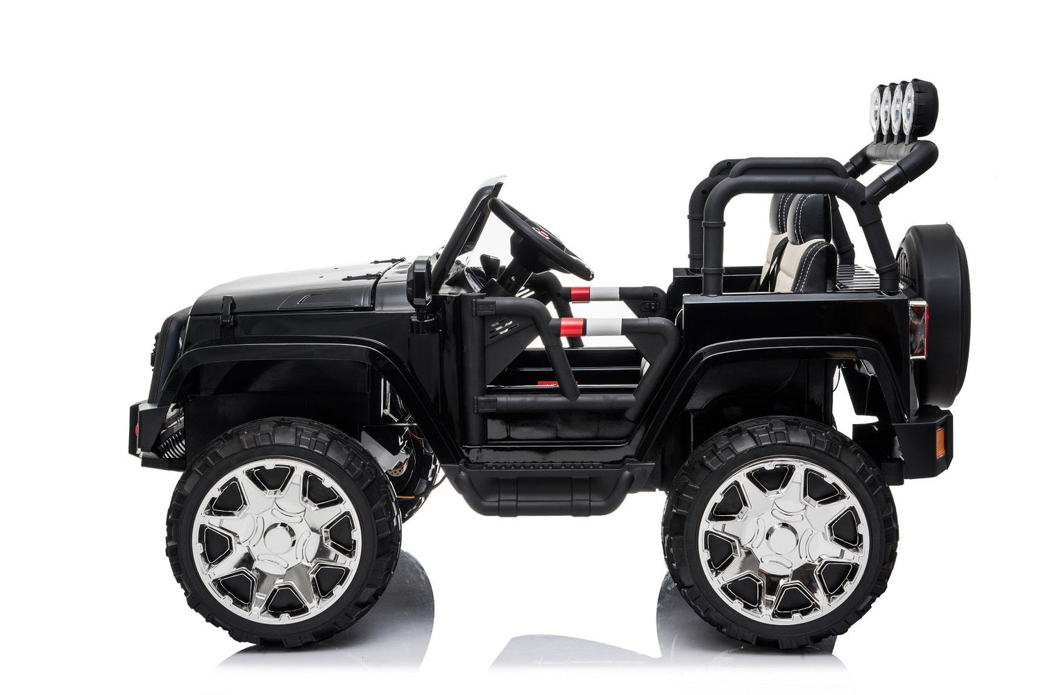 2 Seater 24 Volt 4x4 Electric Ride On Jeep Style Rubber Tires Fully Loaded Truck ATV UTV For Kids W/Magic Cars® Wireless Parental Control MagicCars