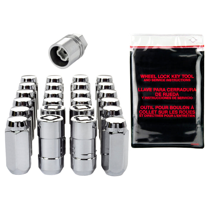 McGard 6 Lug Hex Install Kit w/Locks (Cone Seat Nut) M14X1.5 / 13/16 Hex / 1.945in. L - Chrome