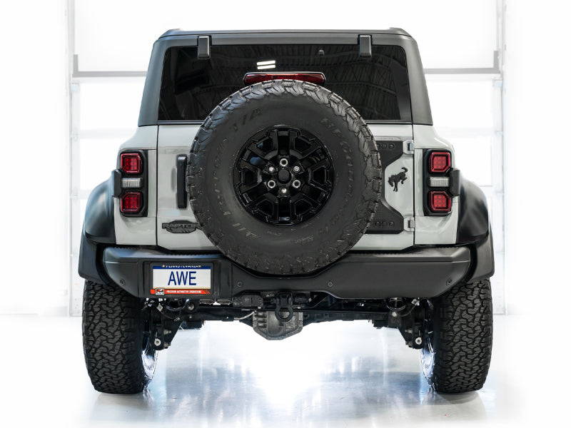 AWE Tuning 22-24 Ford Bronco Raptor 4WD Dual BashGuards Cat-Back SwitchPath Exhaust (No Tips)