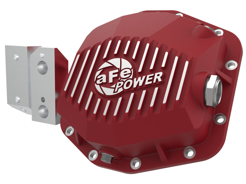 Cache différentiel arrière aFe 20-23 Jeep Gladiator JT (Dana M220) Pro Series rouge avec ailettes usinées