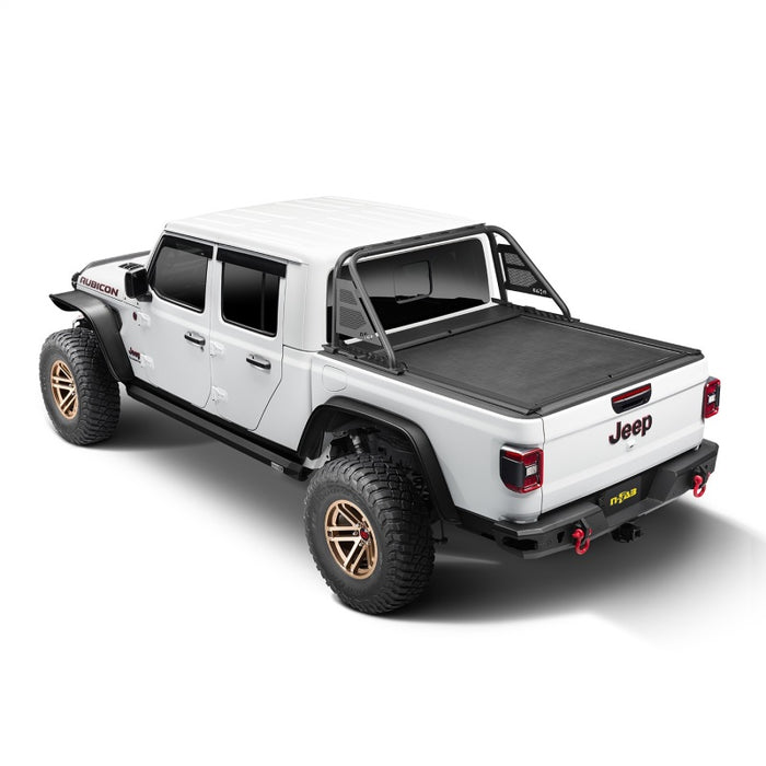 Couvre-tonneau Armis avec rails Max Track pour Jeep Gladiator 20-22 Rugged Ridge avec système Trail Rail - Tex. Blk