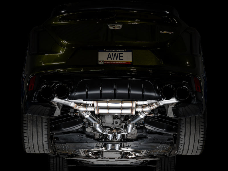 AWE Tuning 2021+ Cadillac CT4-V Blackwing SwitchPath Exhaust - Diamond Black Tips