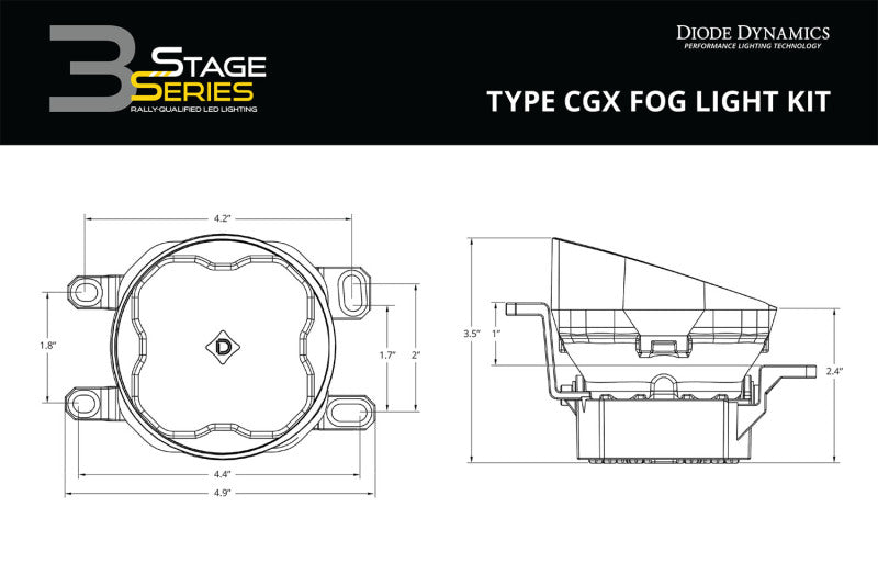 Kit Diode Dynamics SS3 Max Type CGX ABL - Brouillard SAE blanc