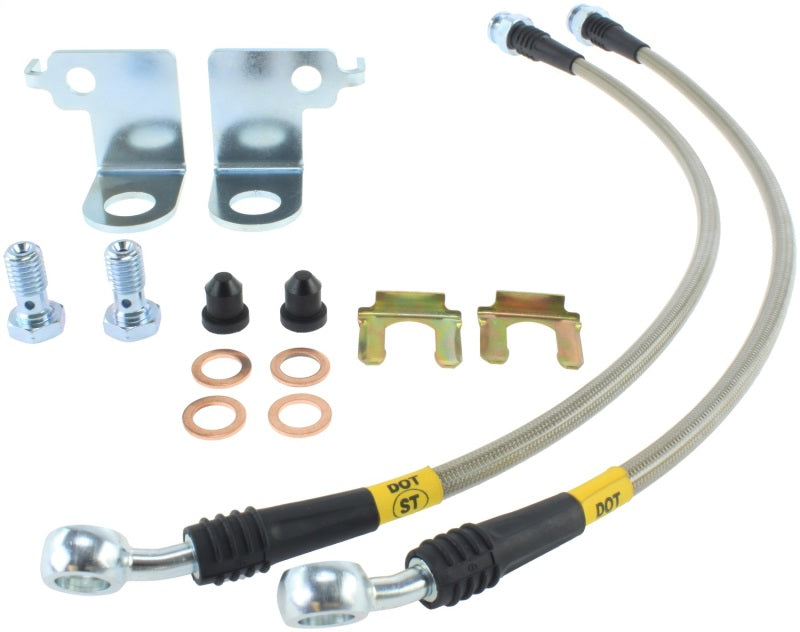 Conduites de frein avant en acier inoxydable StopTech 2015 Ford Mustang Base/V6/GT avec disques avant 320 mm et 352 mm